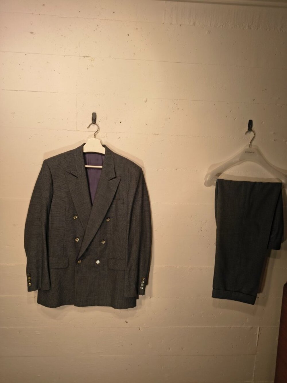 Double Breasted Men’s Suit Grey Tailored Blazer Pants